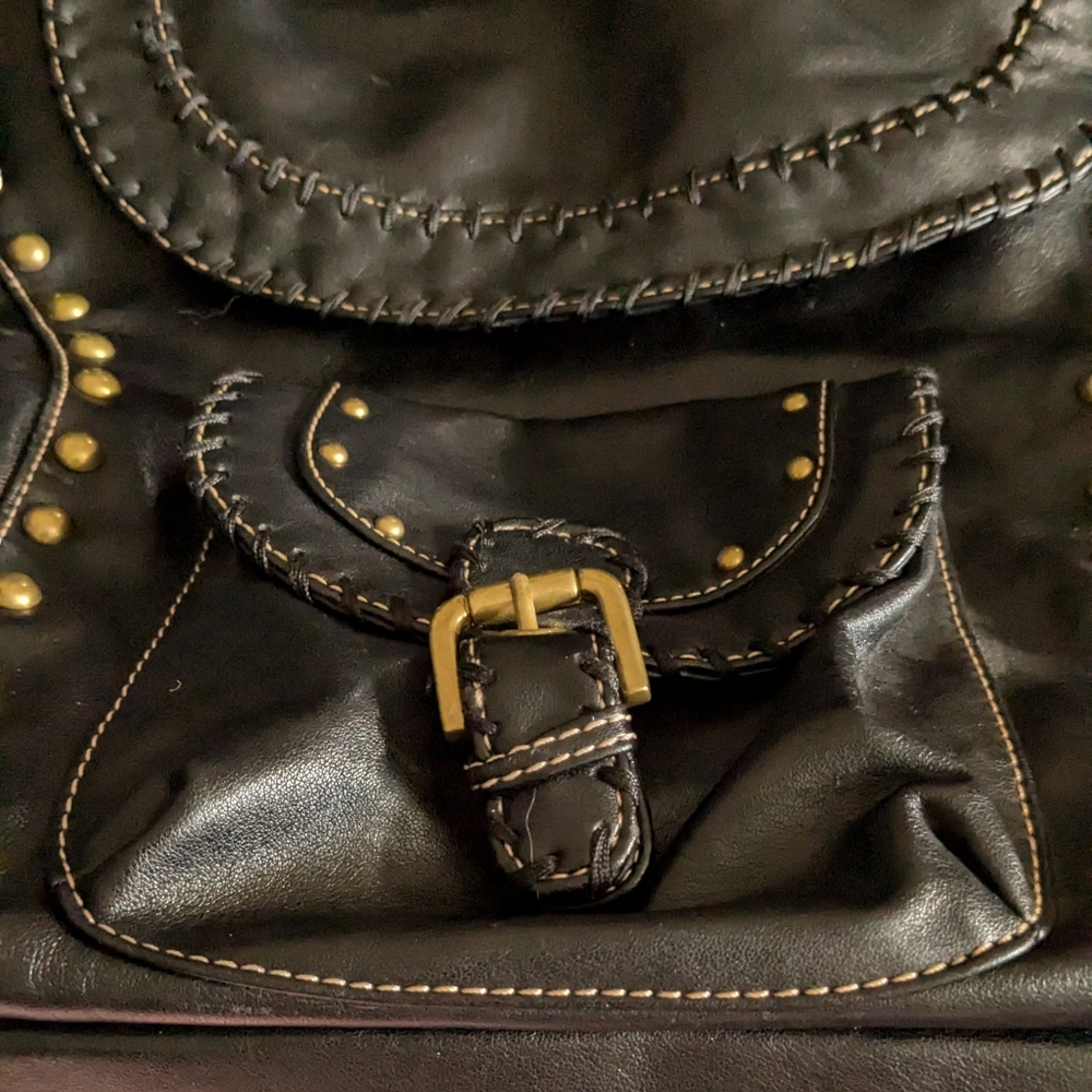 Pritzi handbag black faux leather with brass hardware - Picture 7 of 7